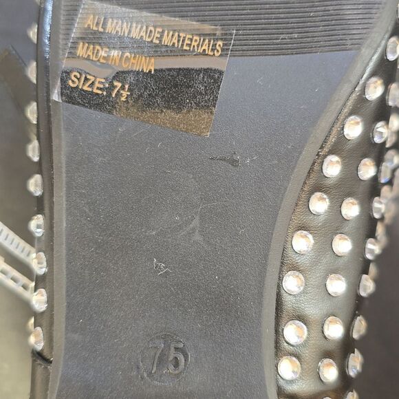 BRAND NEW WILD DIVA CRYSTAL RHINESTONE  MARY JANE STUDDED BALLET FLATS - Picture 15 of 16